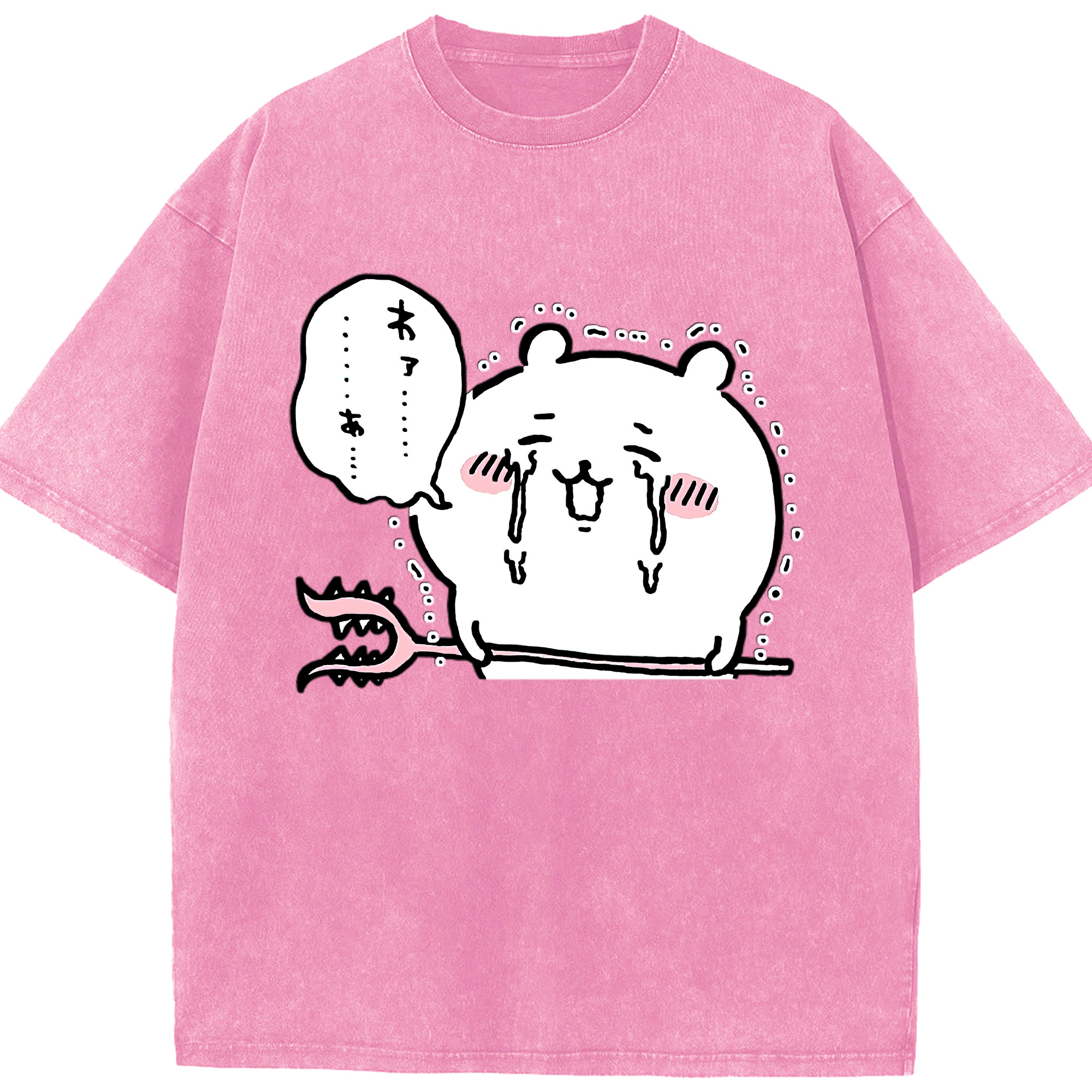 （画像用） ちいかわ ちいかわ Chii-kawa chiikawa 綿100% ヴィンテージ風 半袖Tシャツ（フロントプリント）